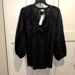 NWT Chicos Sz 1 black blouse